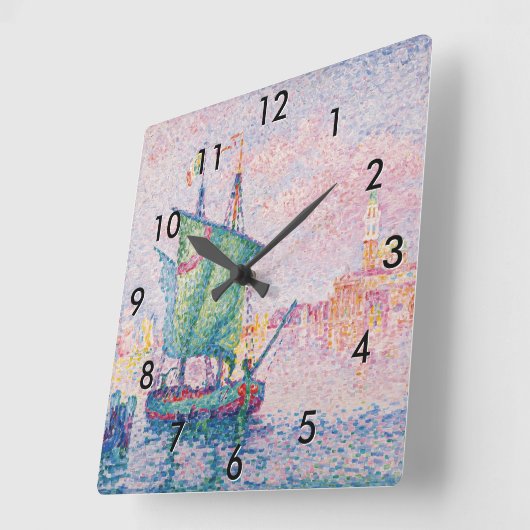 Paul Signac - Venedig, Die rosa Wolke Quadratische Wanduhr (Winkel)