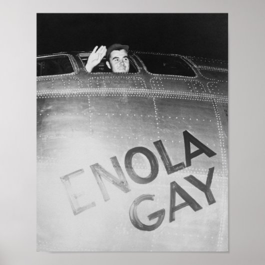 Paul Tibbets im Enola Gay Bomber — WW2 Poster (Vorne)
