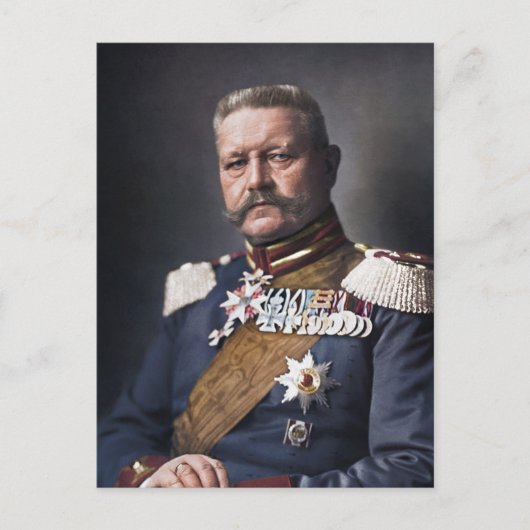 Paul von Hindenburg 1914 Colorized Postkarte (Vorderseite)