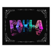 Paula - Der Name Paula in 3D-Leuchten (Foto) Fotodruck (Vorne)