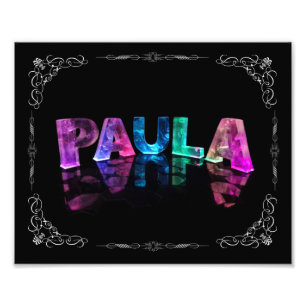Paula - die Namenspaula in 3D beleuchtet Fotodruck
