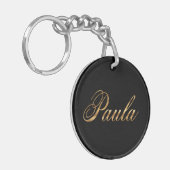 Paula gold Design Lettering Schlüsselanhänger (Vorderseite links)