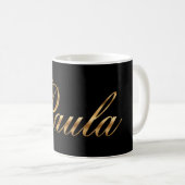 Paula gold Design Lettering Tasse Kaffeetasse (VorderseiteRechts)