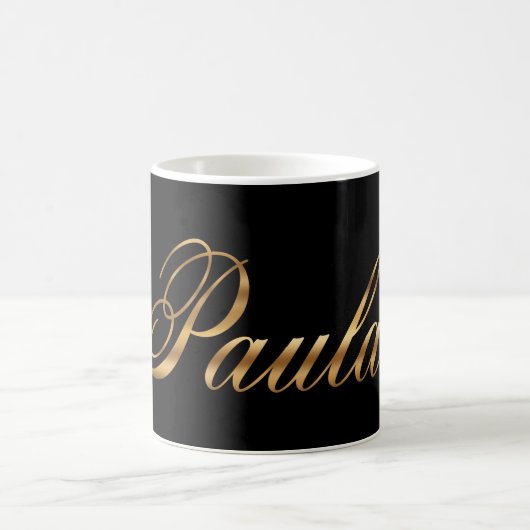 Paula gold Design Lettering Tasse Kaffeetasse (Mittel)