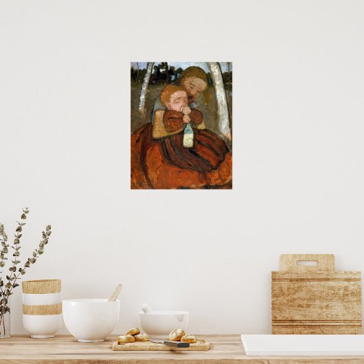 Paula Modersohn-Becker Girl mit Kleinkind Poster (Küche)