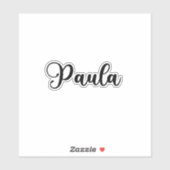 Paula Name - Handgeschriebene Kalligrafie Aufkleber (Blatt)