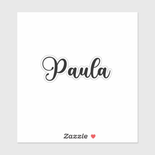 Paula Name - Handgeschriebene Kalligrafie Aufkleber (Blatt)