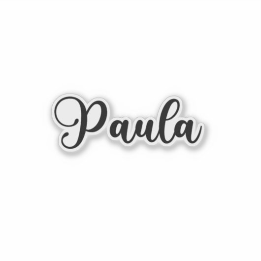Paula Name - Handgeschriebene Kalligrafie Aufkleber (Vorderseite)