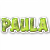 Paula Name Kiwi Design Aufkleber Sticker (Vorderseite)