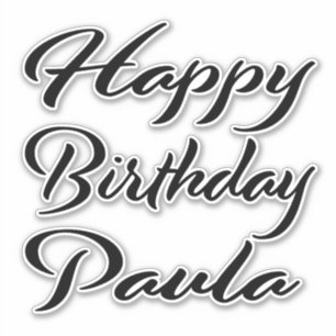 Paula Name Vorname black Sticker Geburtstag