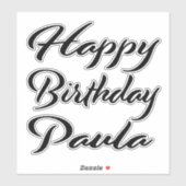Paula Name Vorname black Sticker Geburtstag (Blatt)