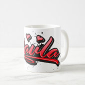 Paula red Heart Graffiti Tasse Kaffeetasse (VorderseiteRechts)
