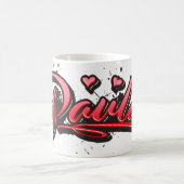 Paula red Heart Graffiti Tasse Kaffeetasse (Mittel)