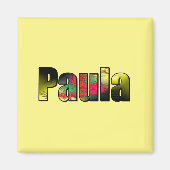 Paula Square Magnet in Gelb (Vorne)