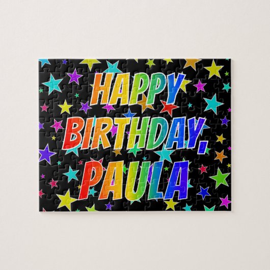 "PAULA" Vorname, Spaß "GLÜCKLICHER GEBURTSTAG" Puzzle (Horizontal)