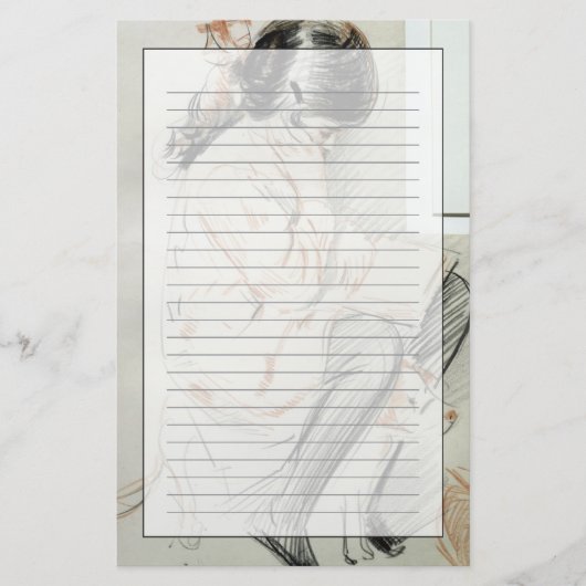 Paulette-Lesung, die auf ihrem Spielzeug-Hund Briefpapier (Vorderseite)