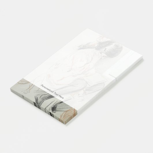 Paulette-Lesung, die auf ihrem Spielzeug-Hund Post-it Klebezettel (angewinkelt)