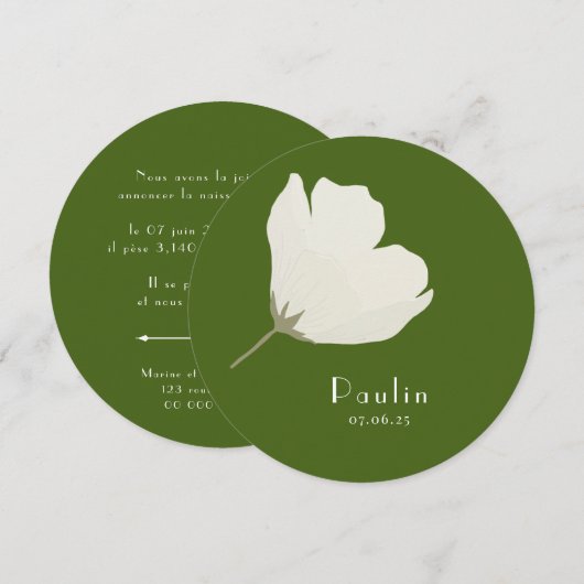 Paulin-Geburtsmeldung Save The Date (Vorne/Hinten)