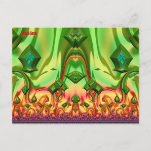 PAULINA ~ 3D Design Pattern ~ Weihnachtsfarben~ Postkarte