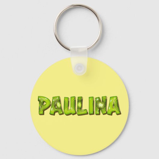 Paulina Name Kiwi Design Schlüsselanhänger (Vorderseite)