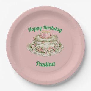 PAULINA ~ VINTAGE GEBURTSTAGSTORTE ~ PAPPTELLER