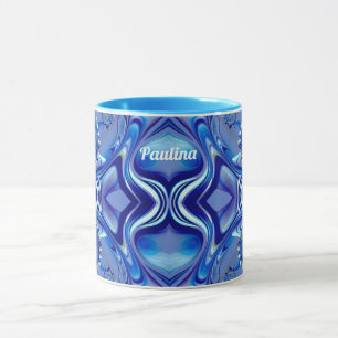 PAULINA ~ Zany 3D Fraktal ~ Blauer Schatten Tasse