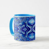 PAULINA ~ Zany 3D Fraktal ~ Blauer Schatten Tasse (Vorderseite Links)