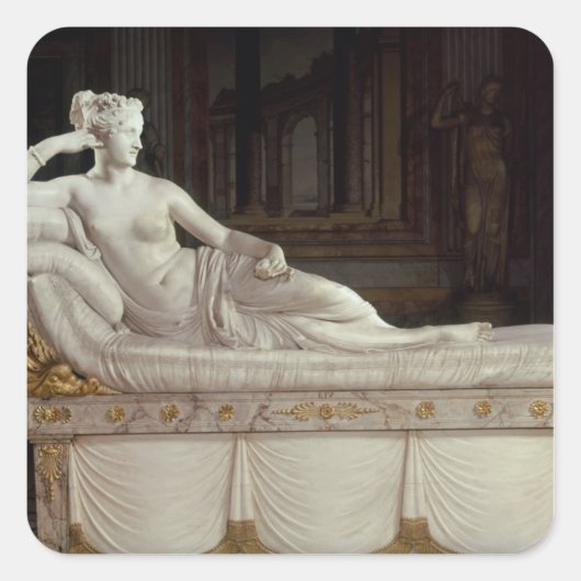 Pauline Bonaparte als Venus Triumphant, c.1805-08 Quadratischer Aufkleber (Vorderseite)