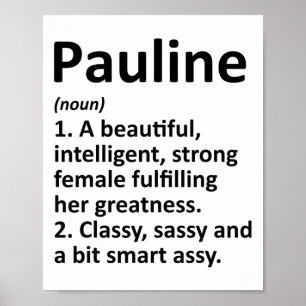 Pauline Definition Personalisierter Name Lustiges Poster