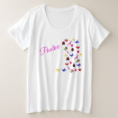 Pauline, Name, mit Bunnien und Papageien, Große Größe T-Shirt (Design vorne)