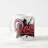 Pauline red Heart Graffiti Tasse Kaffeetasse (Vorderseite Links)