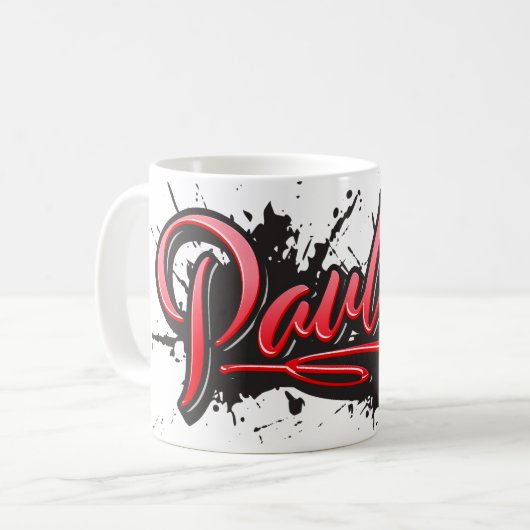 Pauline red Heart Graffiti Tasse Kaffeetasse (Vorderseite Links)