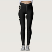 Pauline white gold Handwriting Hose Leggings (Vorderseite)