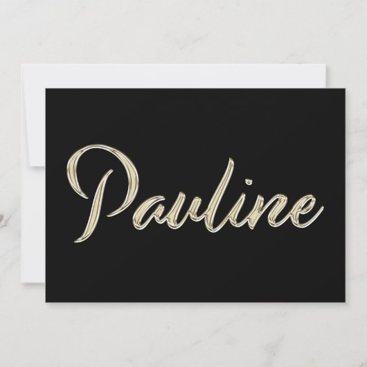 Pauline white gold Handwriting Karte (Vorderseite)