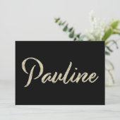 Pauline white gold Handwriting Karte (Stehend Vorderseite)