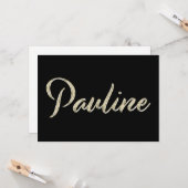 Pauline white gold Handwriting Karte (Vorderseite/Rückseite Beispiel)