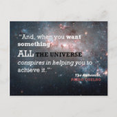 Paulo Coelho Das Alchemist Zitat, das ganze Univer Postkarte (Vorderseite)