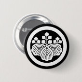 Paulownia mit 5&3 Blüten im Kreis Button (Vorne & Hinten)