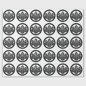 Paulownia mit 5-3 Blüten im Kreis Geschenkpapier (Flach)