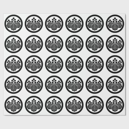 Paulownia mit 5-3 Blüten im Kreis Geschenkpapier (Flach)