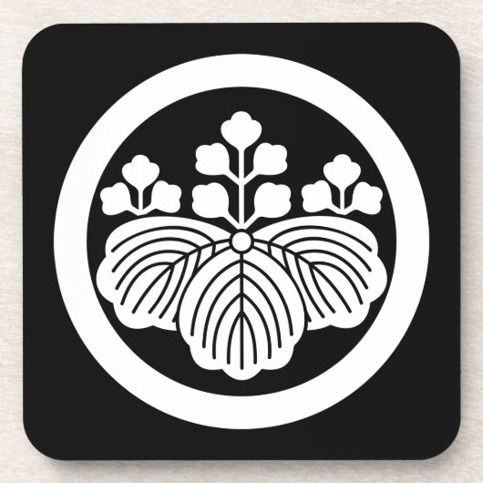 Paulownia mit 5&3 Blüten im Kreis Getränkeuntersetzer (Vorderseite)