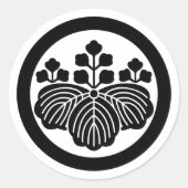 Paulownia mit 5-3 Blüten im Kreis Runder Aufkleber (Vorderseite)