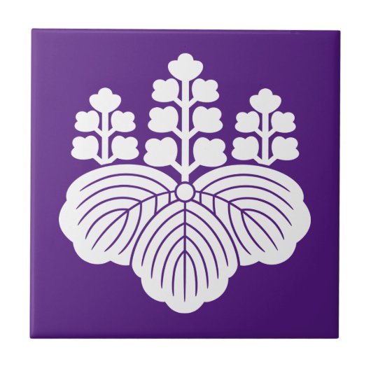 Paulownia mit 5-7 Blüten Fliese (Vorderseite)