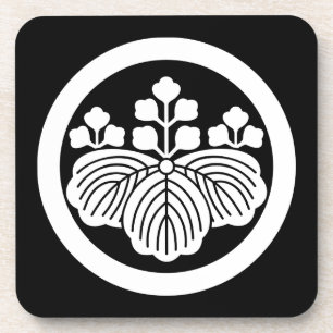 Paulownie mit 5&3 Blüten im Kreis Getränkeuntersetzer