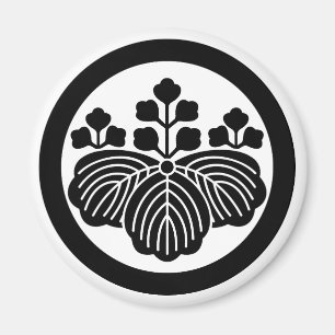 Paulownie mit 5-3 Blüten im Kreis Magnet