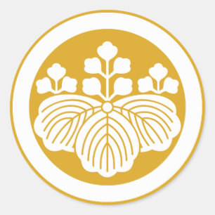 Paulownie mit 5&3 Blüten im Kreis Runder Aufkleber