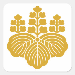 Paulownie mit 5&7 Blüten Quadratischer Aufkleber