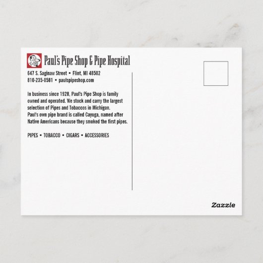 Paul's Cayuga Postcard Postkarte (Rückseite)