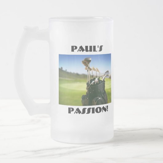Pauls Leidenschaft (Golf)!  16oz. Stein. Mattglas Bierglas (Links)