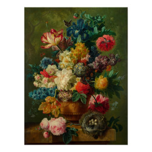 Paulus Theodorus Van Brüssel - Blumen in einem Poster